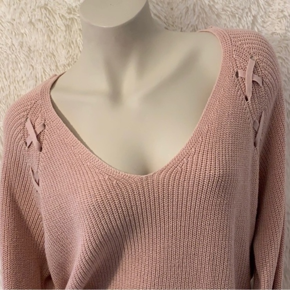 A.n.a. A New Approach Women’s Pink knit Sweater Oversized Extra Small XS - Picture 4 of 10